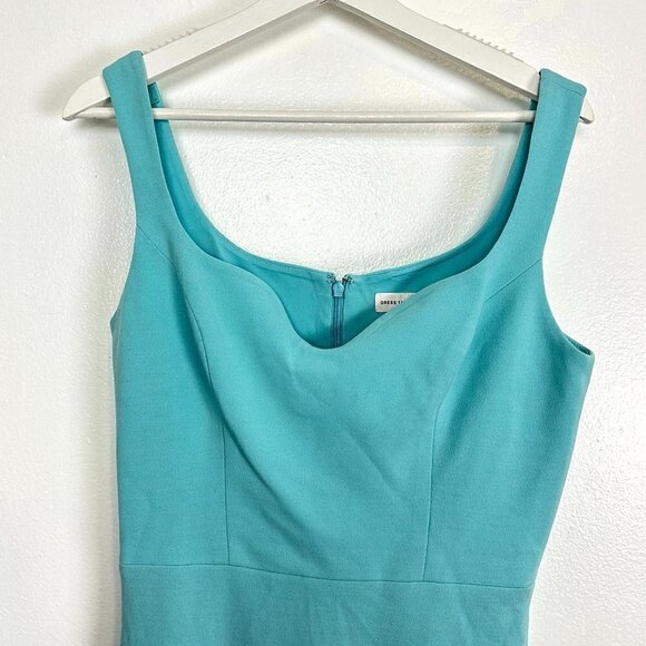 DRESS THE POPULATION Sloane Sleeveless Sheath Dress in Tranquil Blue Size Medium - Picture 4 of 12